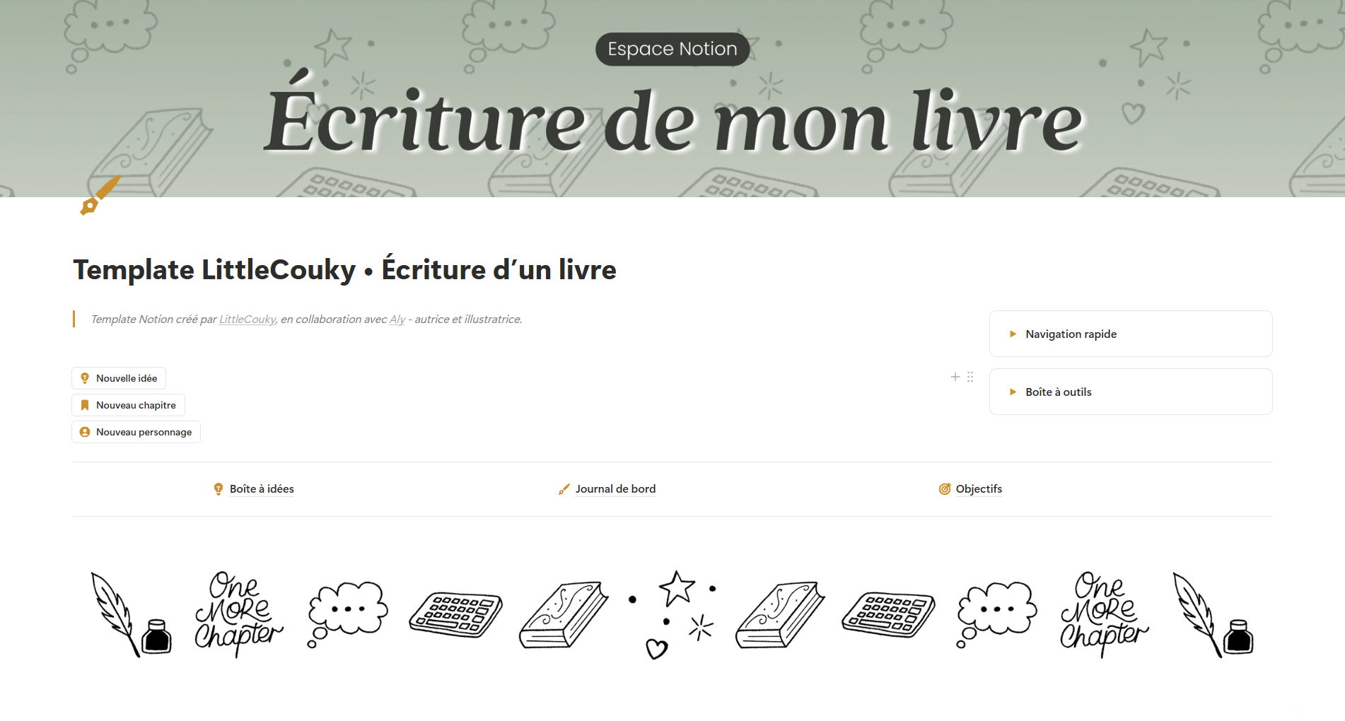 Template Notion Écriture d’un livre – Image 2
