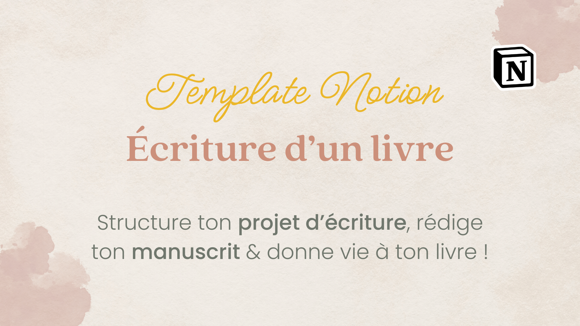 Template Notion Écriture d’un livre